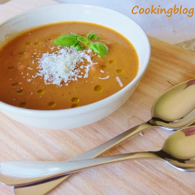 sopa de legumes grelhados