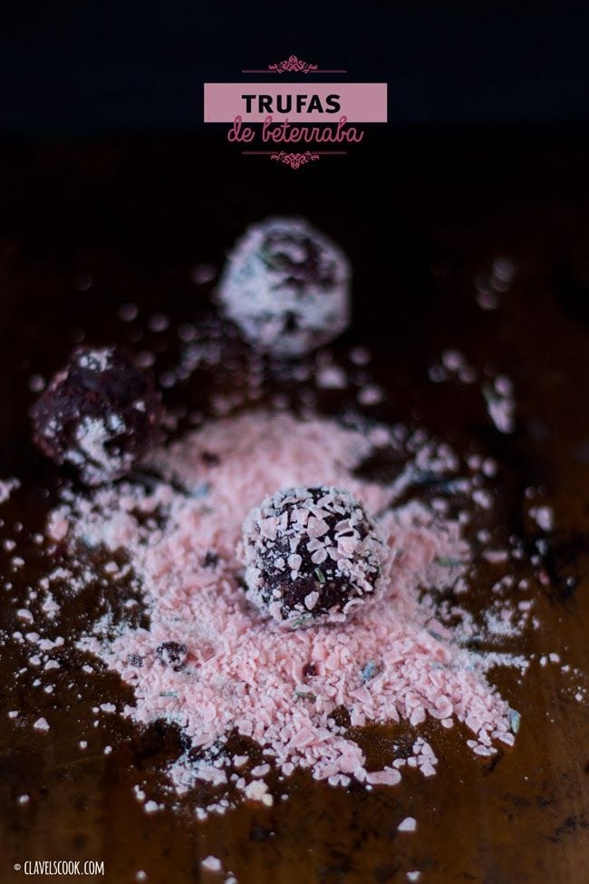 Trufas de chocolate e beterraba