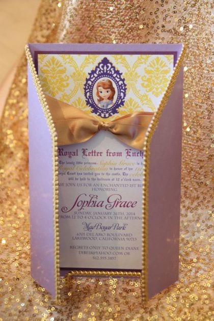 bolo princesa sofia - festa princesa sofia - convite princesa sofia 2