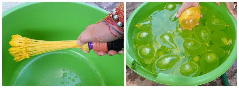 100 balões de água em segundos - bunch o water balloons