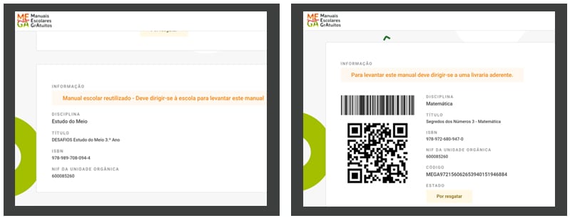 manuais escolares gratuitos - informação dos livros na plataforma mega