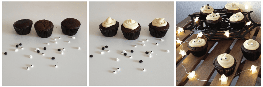 cupcakes chocolate de halloween como montar
