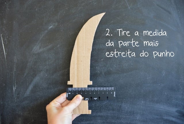 Fazer uma espada de pirata Espada de Pirata Passo 2 Medidas
