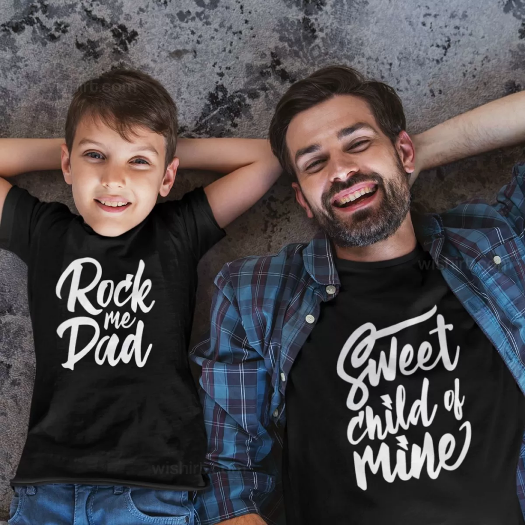 "Sweet Child of Mine" - Conjunto de T-shirts Dia do Pai - Pai e Filho 