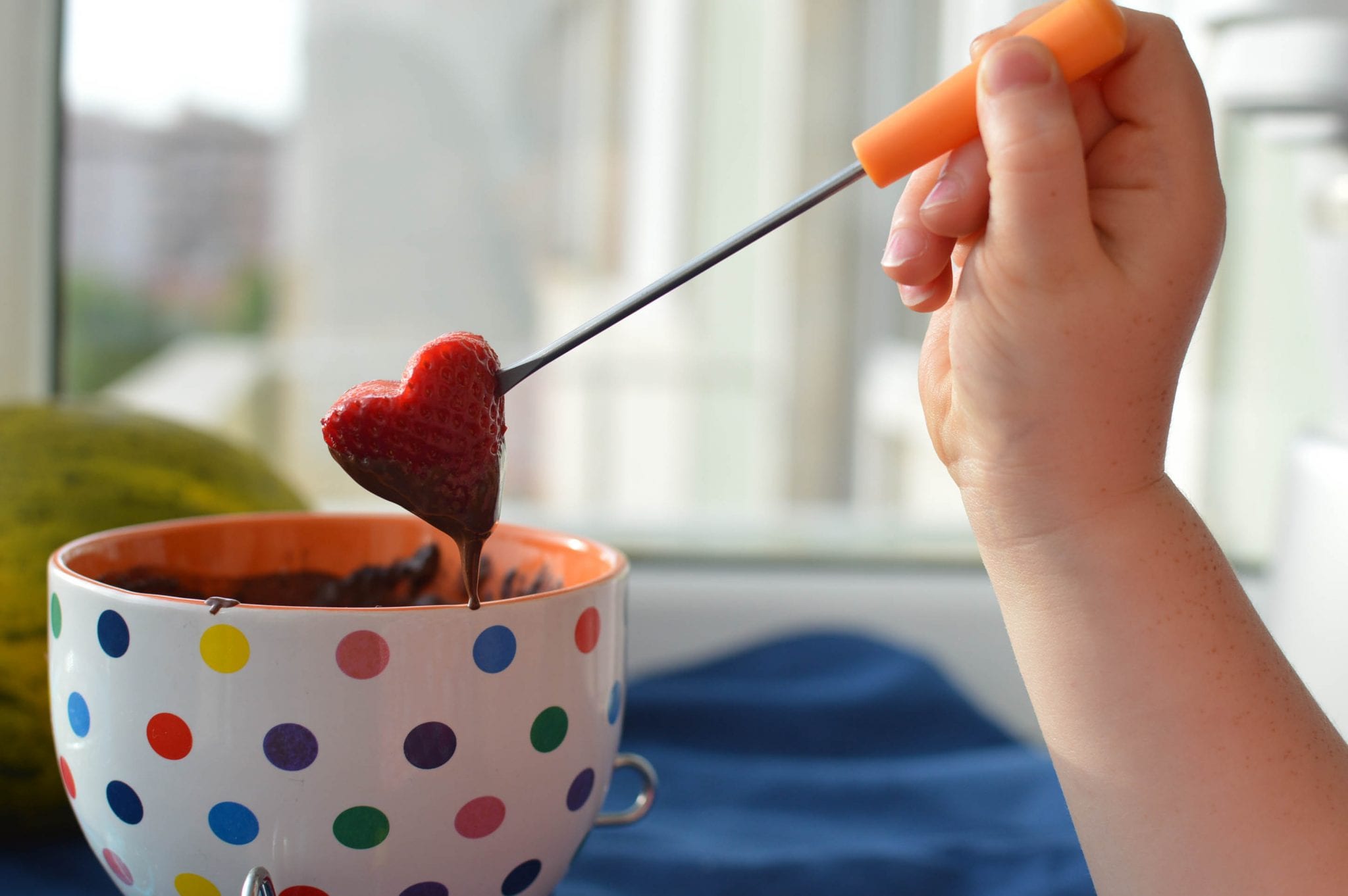 fondue de chocolate e frutas