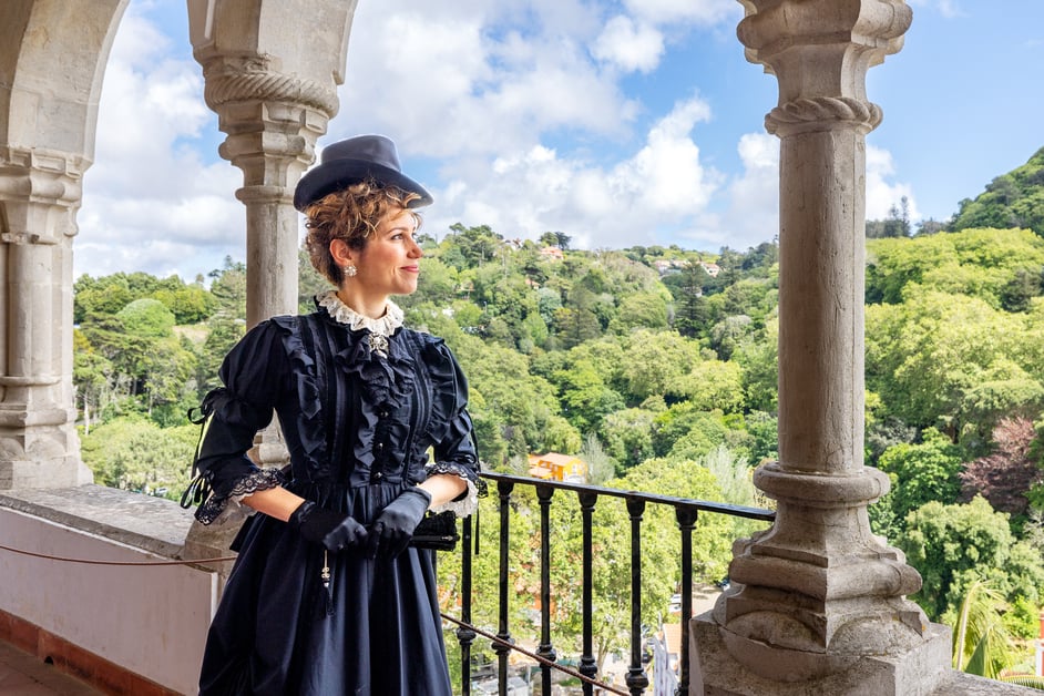No Palácio de Sintra com a Rainha