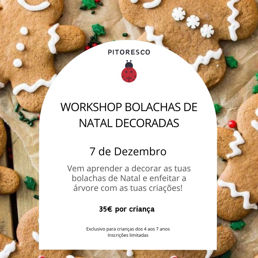 Workshop para crianças decoração de bolachas de Natal