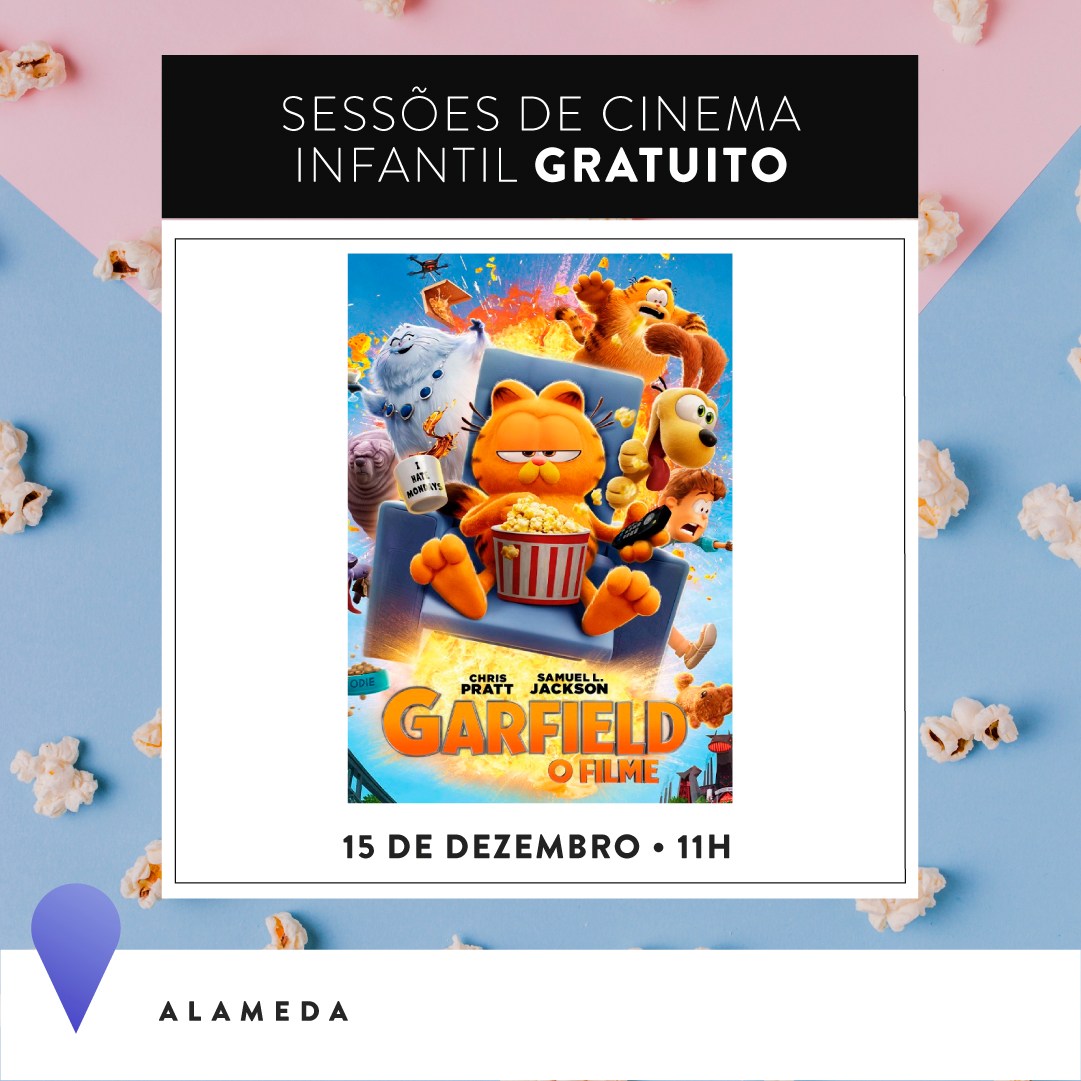 “Garfield: O Filme” em exibição gratuita no Alameda Shop&Spot
