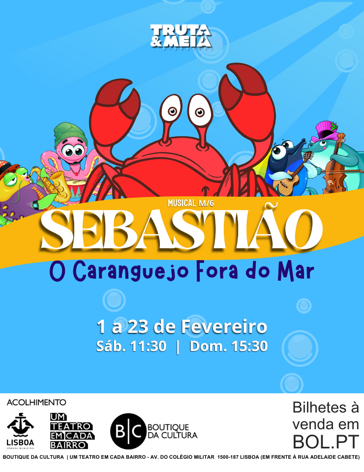 sebastião caranguejo fora mar teatro