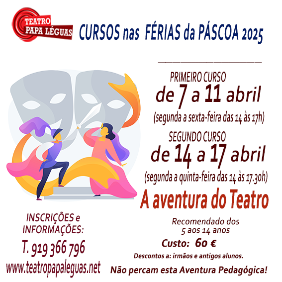 A Aventura do Teatro – cursos intensivos nas férias da Páscoa