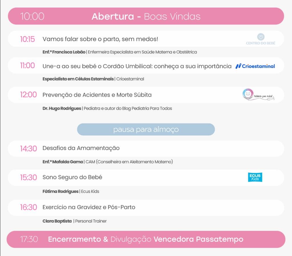 Conversas com barriguinhas Baby Shower Porto programa
