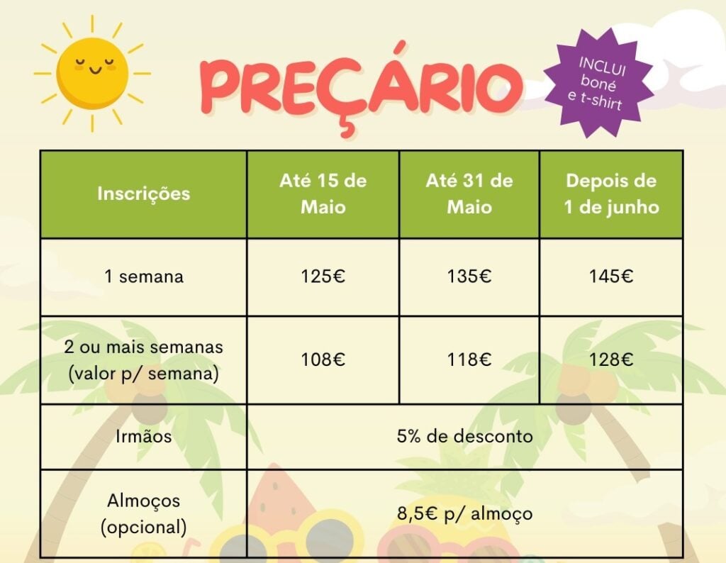 Preços ATL Ferias Telheiras Carnide Centro Ser Mais 2025