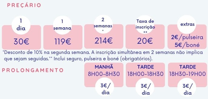Preços Campo de Férias Carcavelos 2025