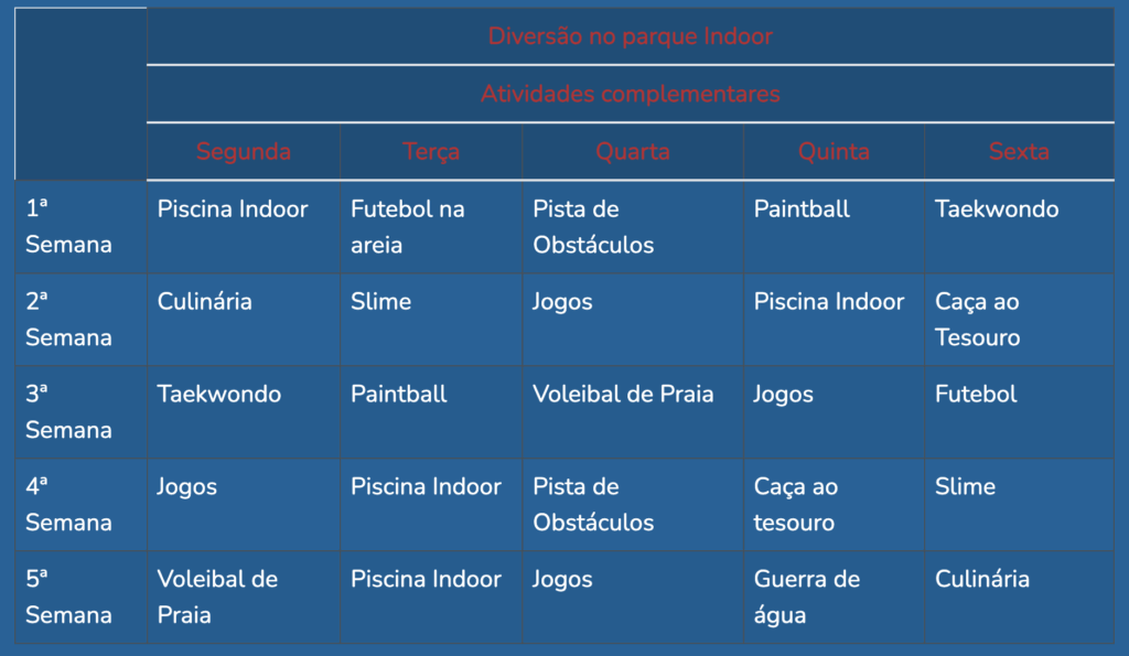 Programa Manhãs Campo de Férias Valongo 2026