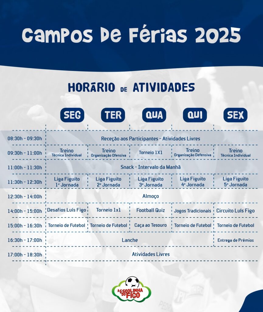 Programa Campo de Férias Futebol Algarve Verão 2025