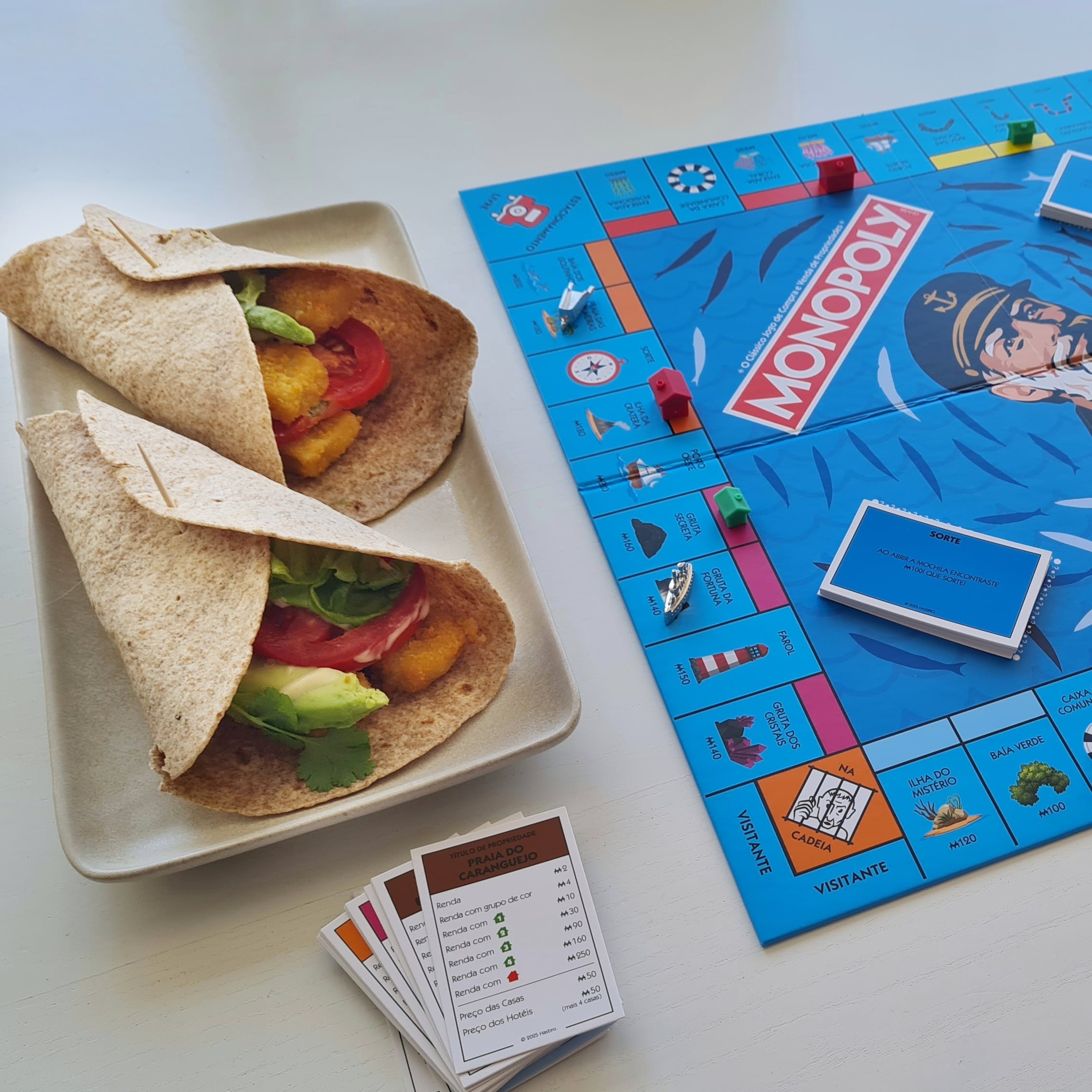Wraps de douradinhos e monopoly das Aventuras do Capitão