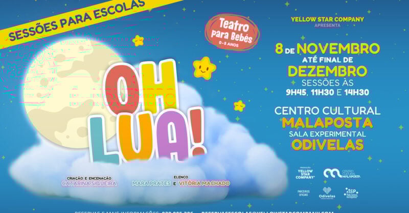 Visitas ao Teatro para bebés Oh Lua no Centro Cultural Malaposta