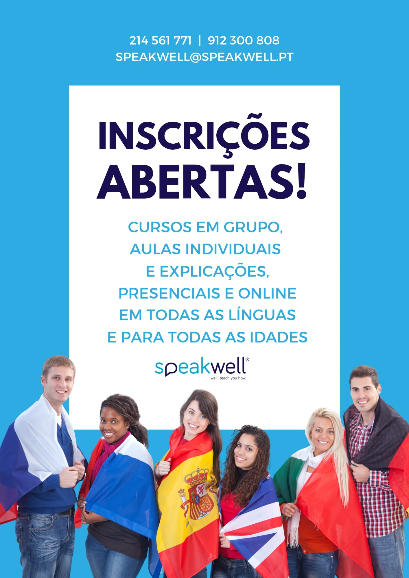 Speakwell – ensino de línguas para crianças e jovens - inscrições abertas