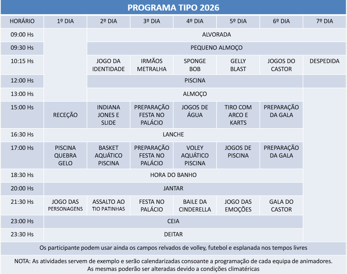 colónia de férias setúbal programa 2026