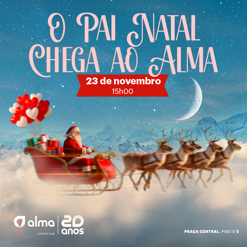 O Pai Natal chega ao Alma Shopping já no próximo domingo