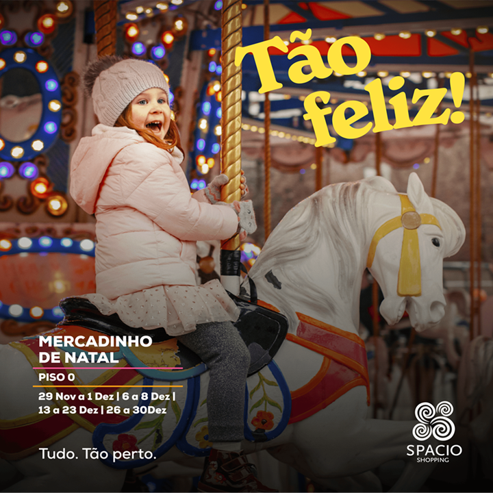 Magia de Natal invade Spacio Shopping com carrossel e mercadinho temático