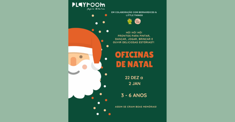 Oficinas de Natal na Playroom dos 3 aos 6 anos