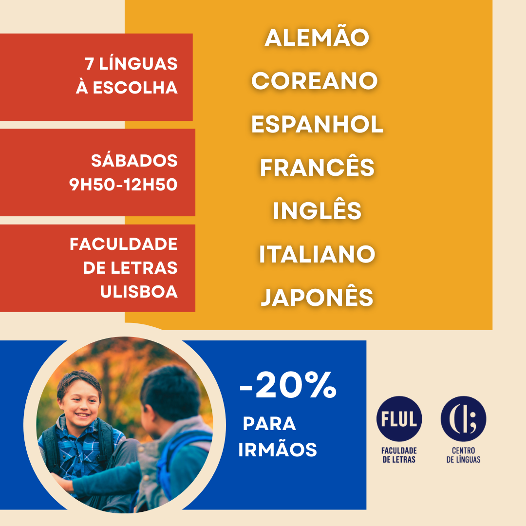 Cursos de Línguas para crianças na Faculdade de Letras da ULisboa
