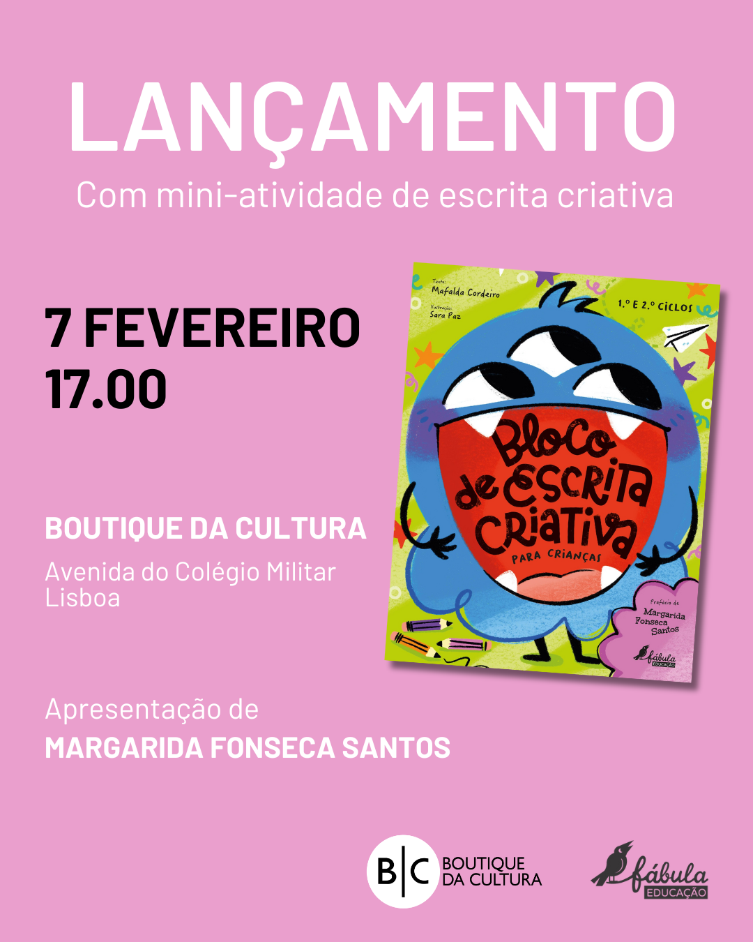 Lançamento de livro + mini oficina escrita criativa