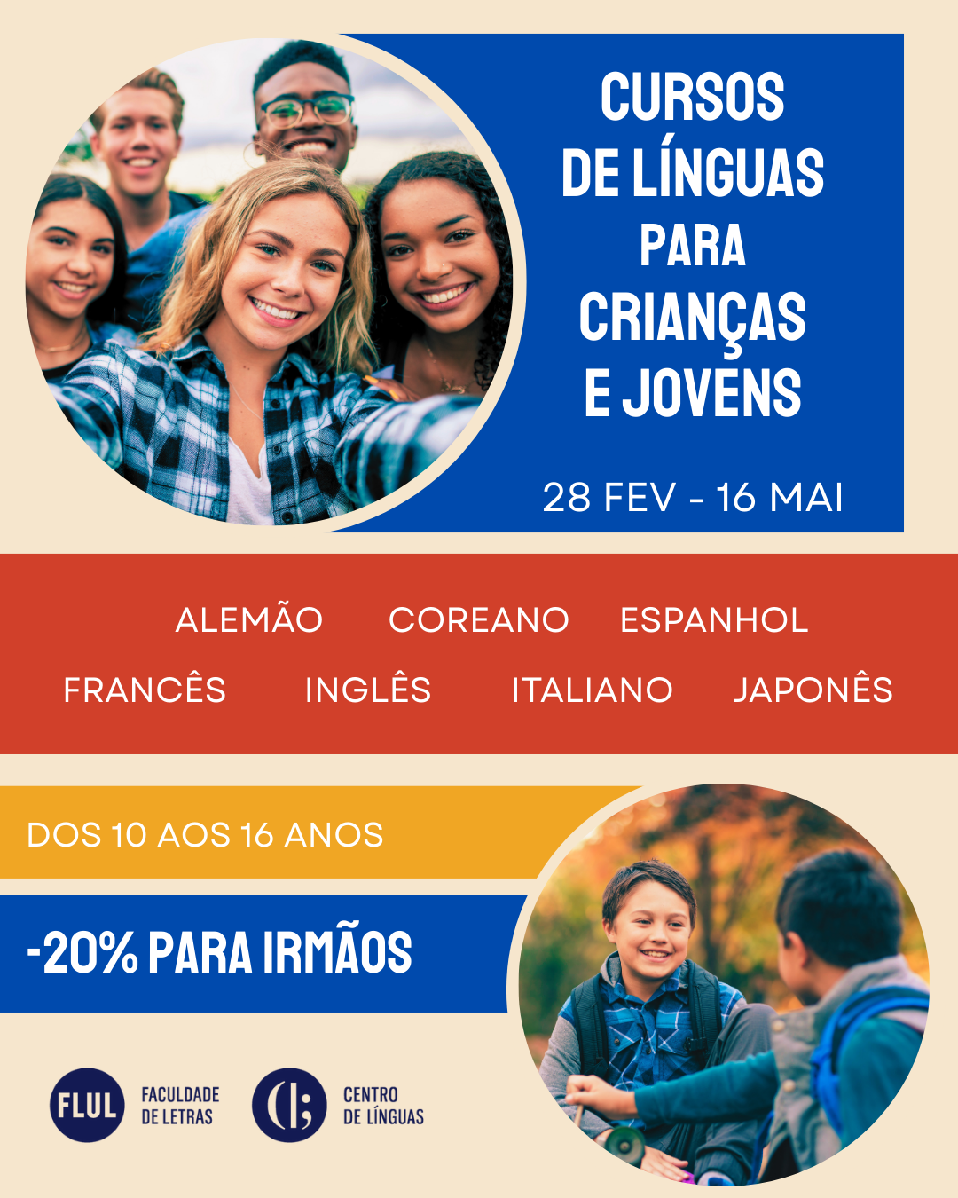 Cursos de Línguas para crianças na Faculdade de Letras da ULisboa