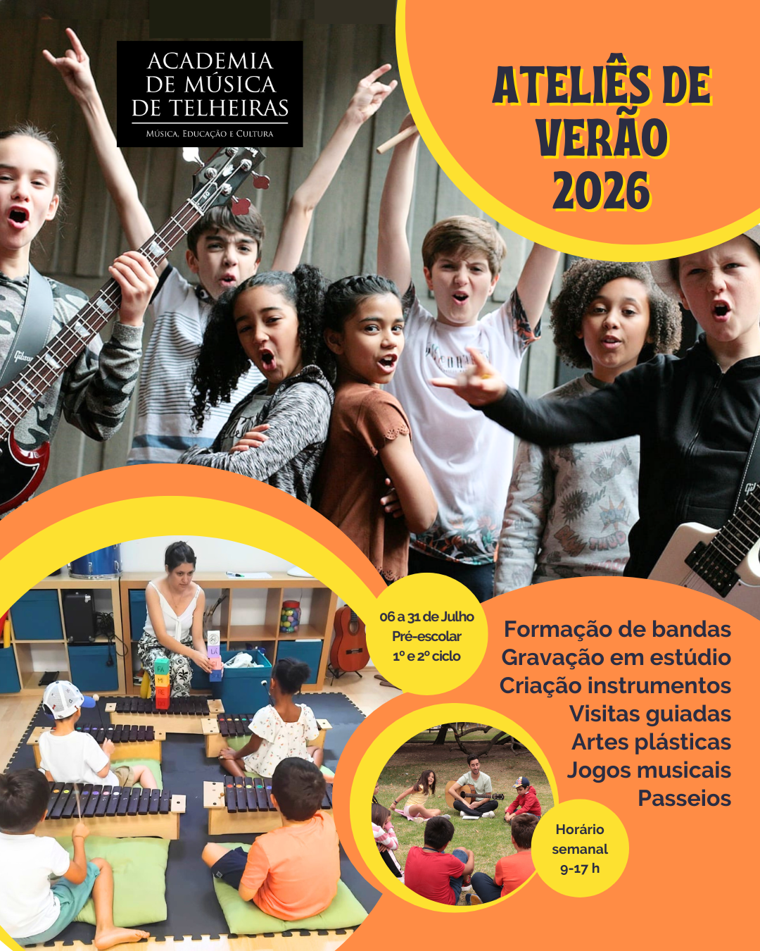Ateliês de Verão 2026: Música e Diversão na Academia de Música de Telheiras