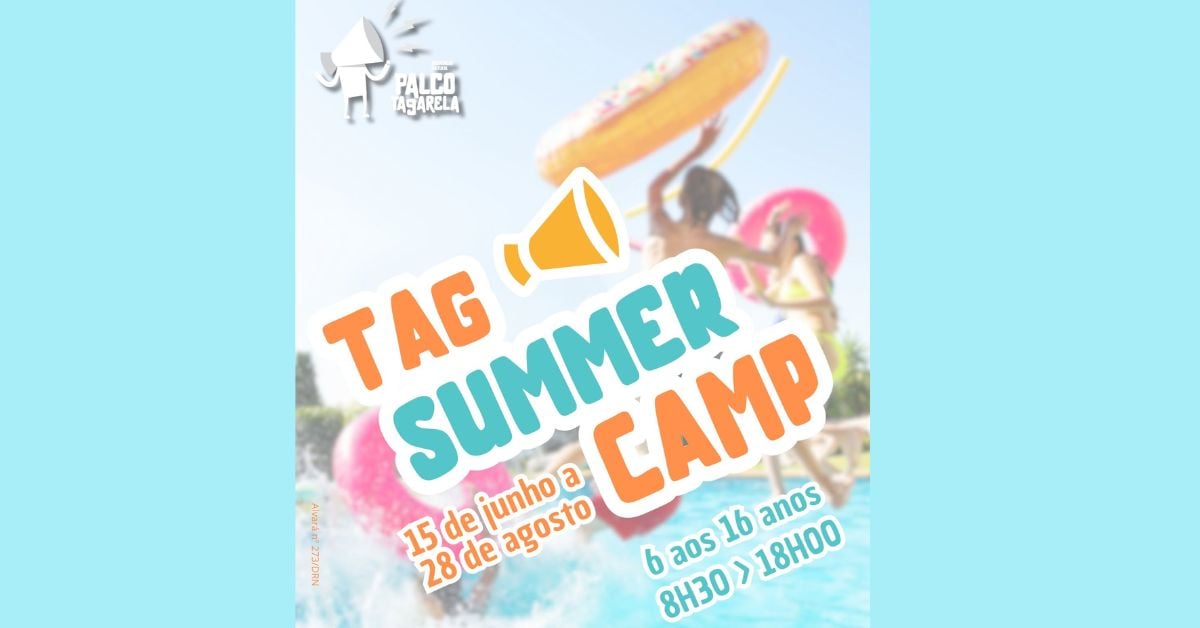Cartaz do Campo de Férias de Aventura em São João da Madeira: o Tag Summercamp