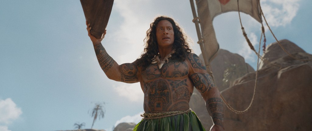 Maui no filme Vaiana em imagem real