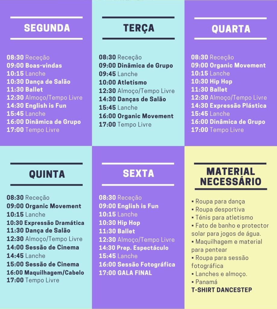 Programa Campo de Fèrias Seixal DanceStep