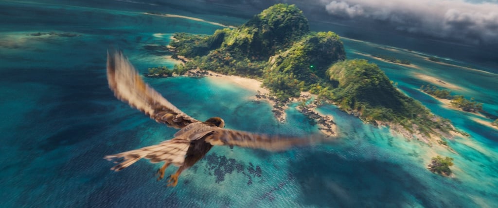 Maui como águia no filme Vaiana em imagem real