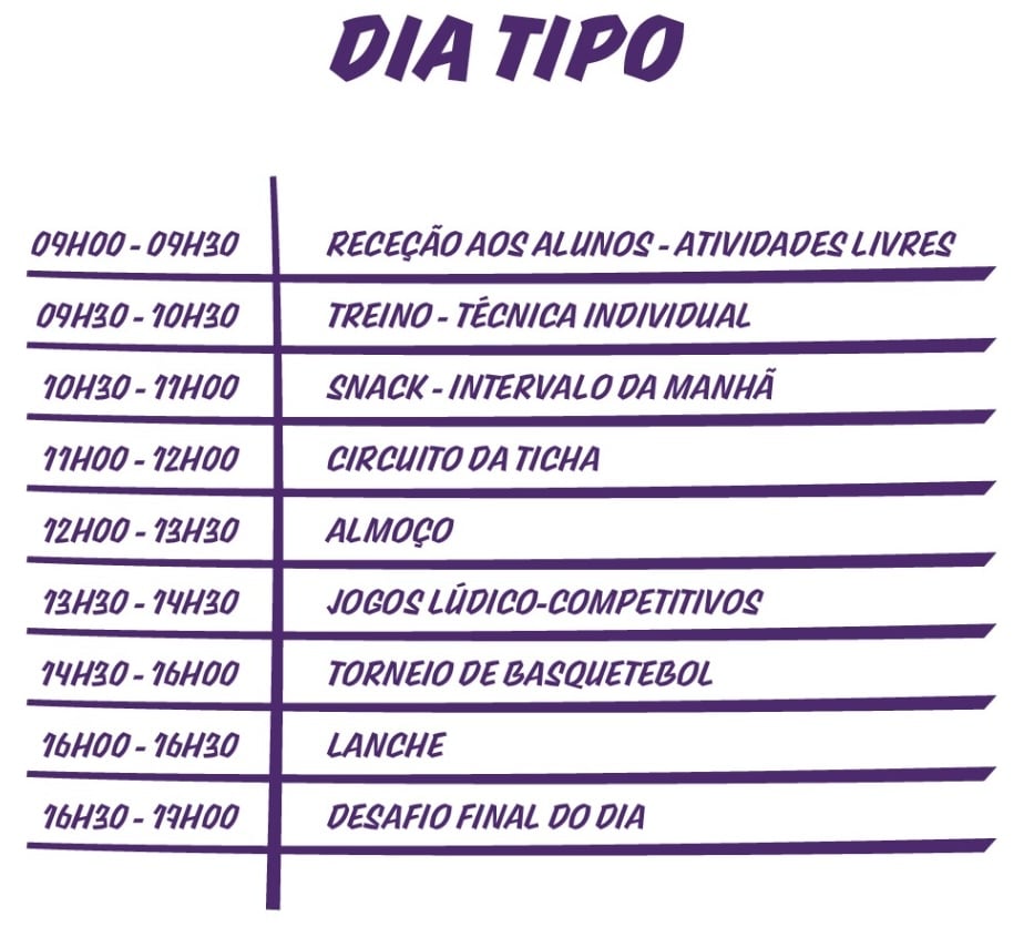 Programa Campo de Férias Basquetebol Lisboa Verão 2026