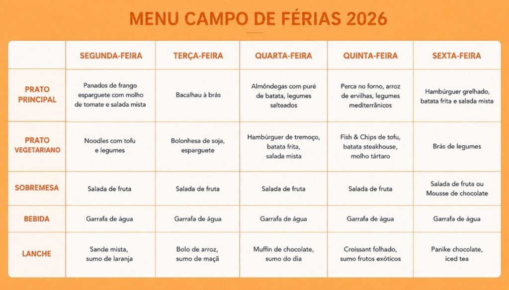 Ementa Campo de F&eacute;rias Gaia WOW