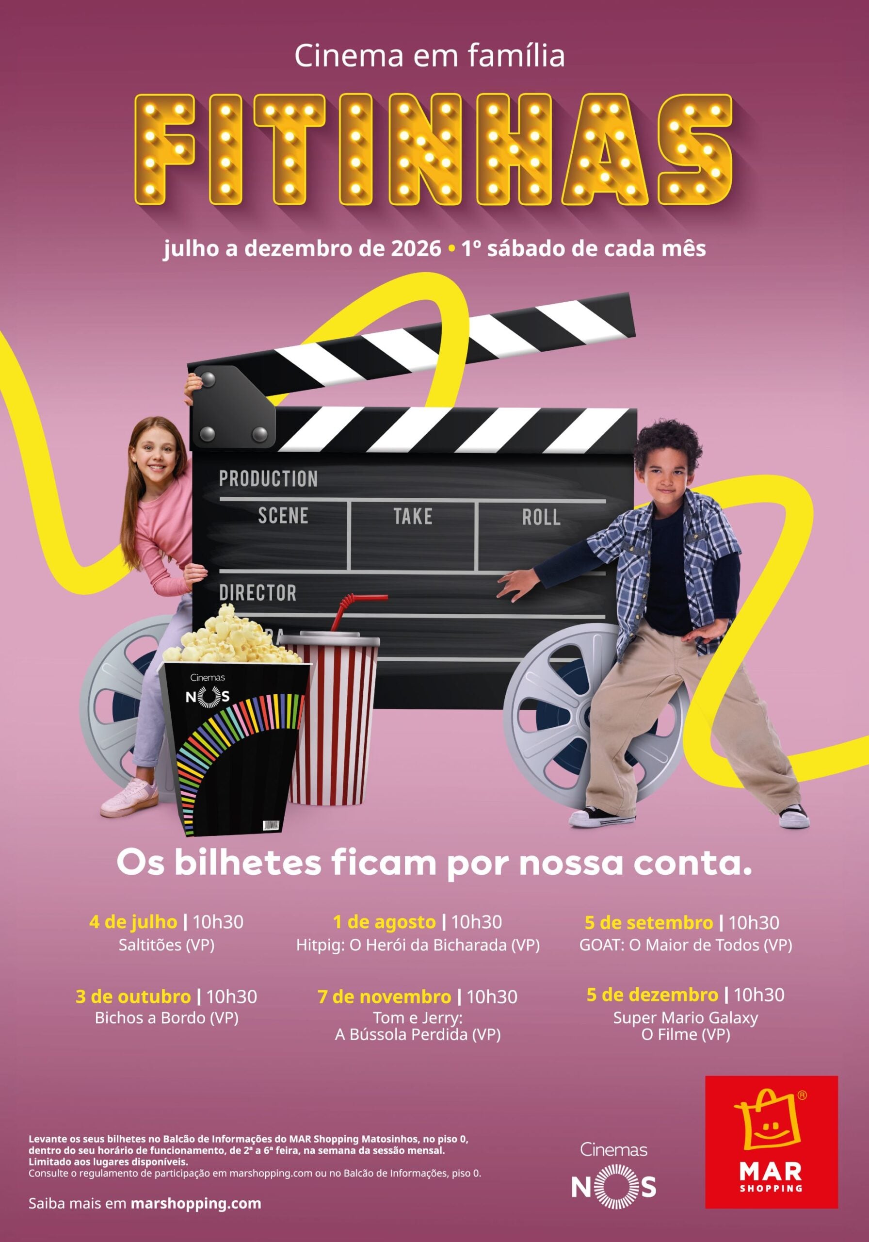 Fitinhas MarShopping - filmes infantis gratuitos no primeiro sábado de cada mês