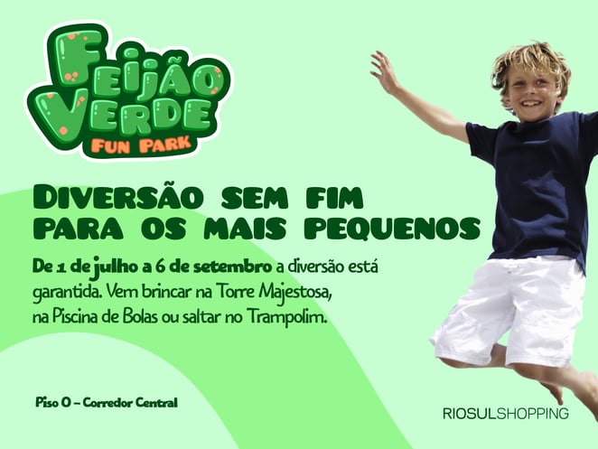RioSul Shopping convida as famílias a viver um verão cheio de diversão no Feijão Verde Fun Park