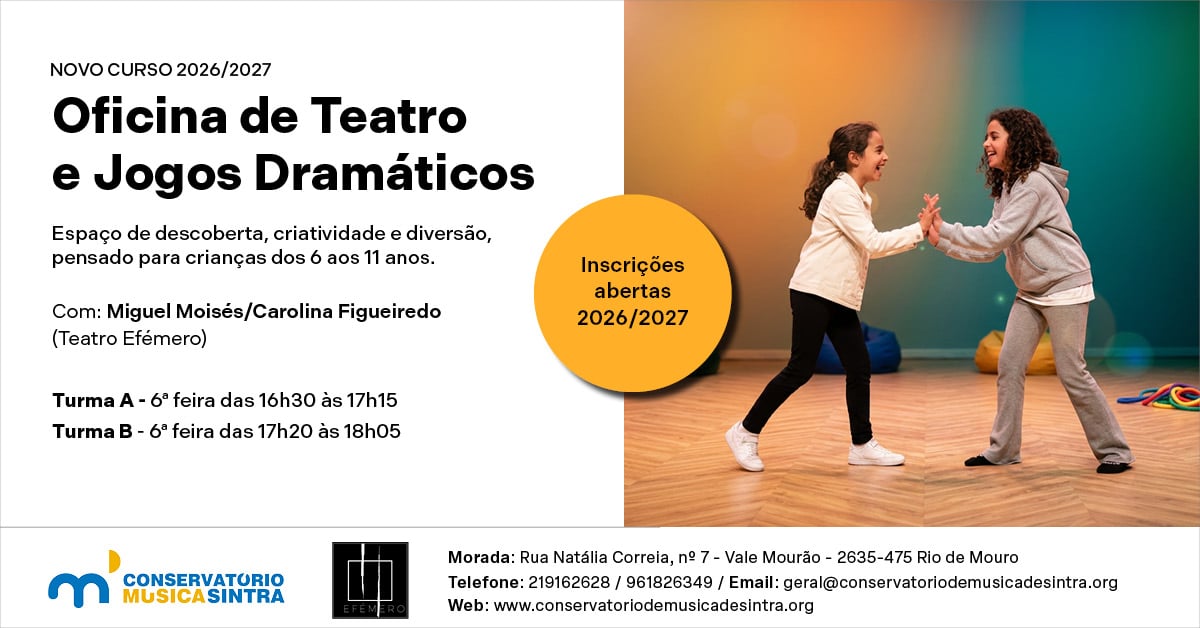 Oficina de Teatro e Jogos Dramáticos – aulas abertas experimentais