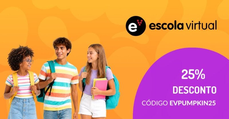 Escola Virtual: apoio ao estudo para um novo ano letivo, com 25% de desconto Pumpkin