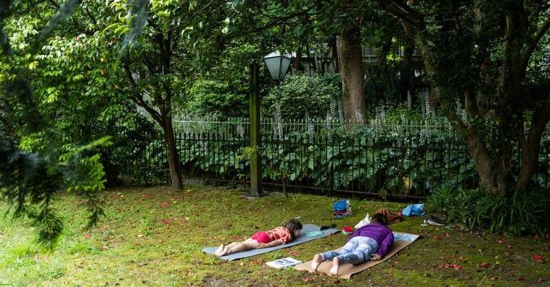 Crianças praticam atividades de bem-estar ao ar livre no programa Mini Zen no Porto