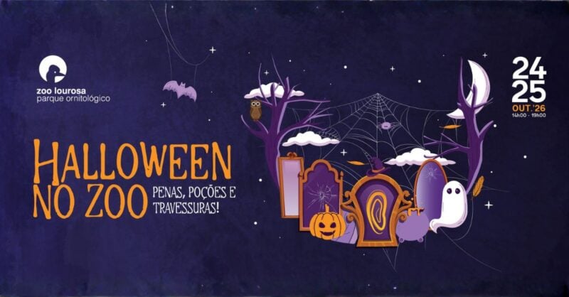 Halloween no Zoo de Lourosa 2026 — Penas, Poções e Travessuras, 24 e 25 de outubro.