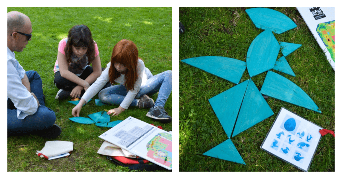 Visita jogo no jardim gulbenkian - tangram