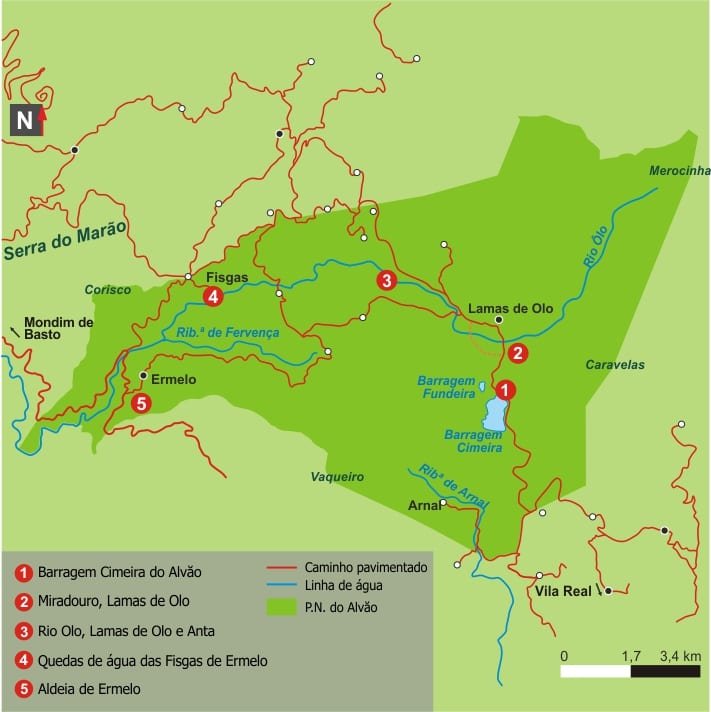 Mapa Parque Natural Alvão