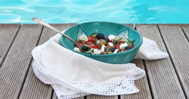receita saudável com espiralizador -salada grega