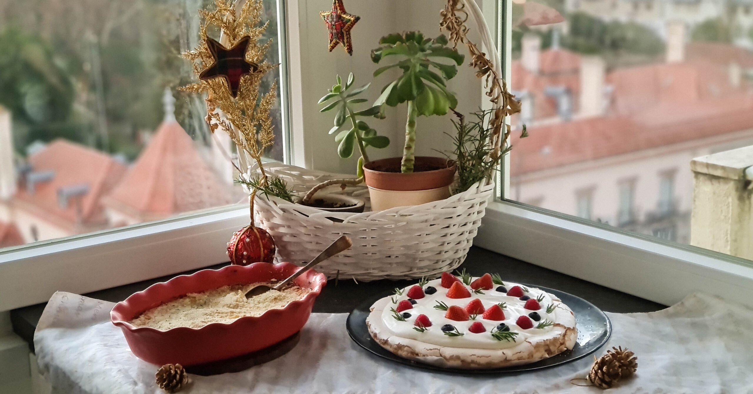 Menu de Natal Receitas de Bacalhau com Natas e Pavlova de frutos vermelhos