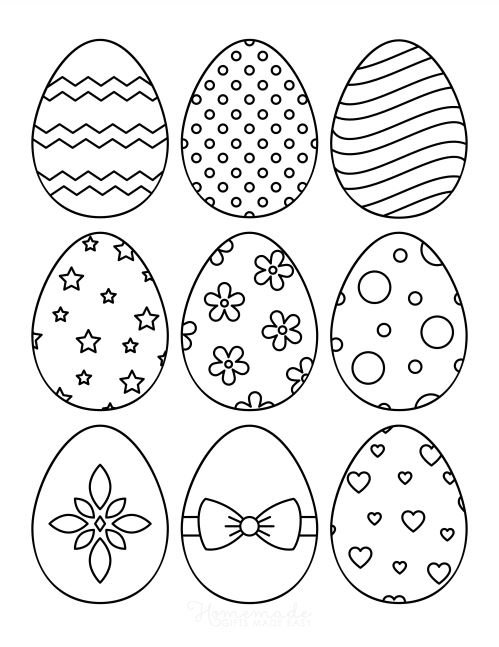 9 ovos da Páscoa para colorir