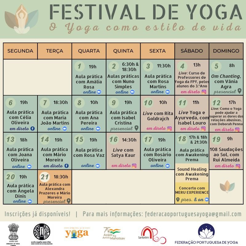 Programação Festival de Yoga 2022