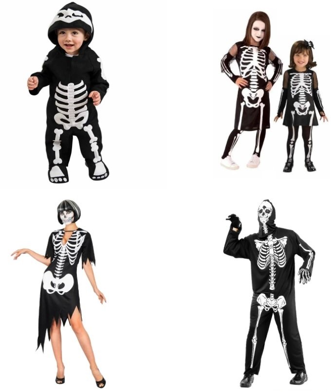 fatos halloween família esqueletos