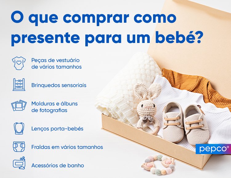 Infografia da Pepco “O que comprar como prenda para o bebé? ”